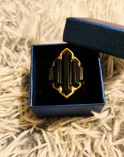 Statement Black Geometric Ring Bold & Elegant