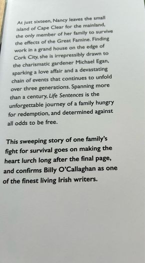 Life Sentences by Billy O'Callaghan