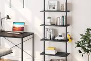 NEW SALE | Ladder Shelf 5-Tier Bookcase Rack 180CM Storage Unit with Metal Frame Floating Wall Shelf for Living Room, Office, Bedroom