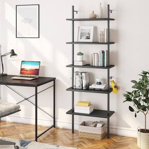 NEW SALE | Ladder Shelf 5-Tier Bookcase Rack 180CM Storage Unit with Metal Frame Floating Wall Shelf for Living Room, Office, Bedroom