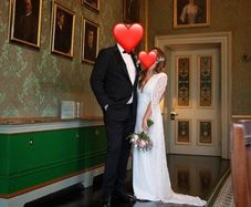 Greta Constantine Wedding Dress with Cape