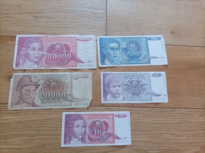 Dinars Yugoslavia 1989 /1990 Bank notes
