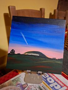Comet over Newgrange | Original Framed Acrylic Painting
