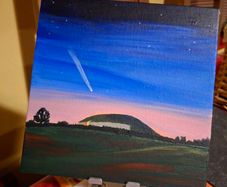 Comet over Newgrange | Original Framed Acrylic Painting