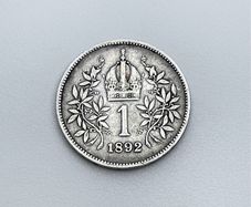 Austria 1 Corona 1892 - Francis Joseph I (Very Rare)