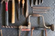 Vintage Wood and Stone Hand Tools