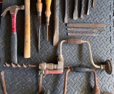 Vintage Wood and Stone Hand Tools