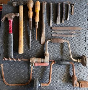 Vintage Wood and Stone Hand Tools