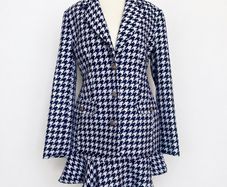 Savida Houndstooth Blazer and Skirt Matching Set, Size S, New