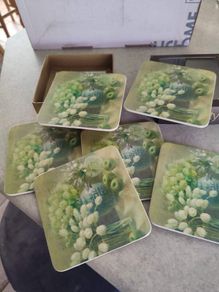 Cork set of 6 boxed Square Coasters
