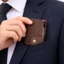 Luxury Slim Leather RFID Wallet Minimalist Card Holder Secure Front Pocket Wallet Image 7