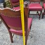 Victorian dining chairs crafted from oak with red leather upholstered seats Image 7