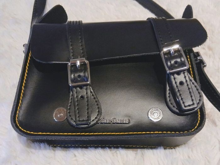 Dr. Martens Black Leather 7" Crossbody Satchel Bag