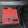 EGOFINE 46 Pieces 1/4" Drive Socket Set&Tool Sets, Ratchet Wrench Set with Bit Socket Set Metric and Extension Bar for DIY, Car Repair and Household with Storage Case Image 3