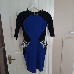 River island blue peplum dress size 8/10