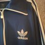 Vintage Adidas Originals Navy Blue Trefoil 3-Stripe Track Top Jacket L Image 3