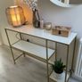 Console Table White Glass/ Gold Image 2