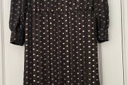 Other Stories Black &amp; Gold Polka Dot Ruffle Midi Dress - EU 38