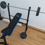 Adjustable Weight Bench with Barbell and Plates Image 2
