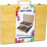 Wooden Art Case Art Supplies  Kids Art Set  Gifts For Kids  Contains Colouring Pencils, Felt Tips, Oil Pastels For Kids, Kids Painting Set, Crayons And More (FREE POSTAGE) Image 2