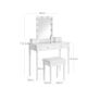 Dressing table with LED Bulbs  glass top and stool Hollywood style mirror Image 6