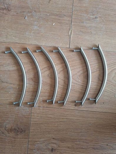 Silver cupboard or wardrobe handles