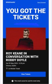 Roy Keane Tickets