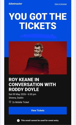Roy Keane Tickets