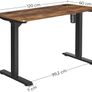 _Electric Desk, Height-Adjustable, Desk Stand, Table Frame with Motor, 120 x 60 x (73-114) cm, Steel, Vintage Brown/Black Image 5