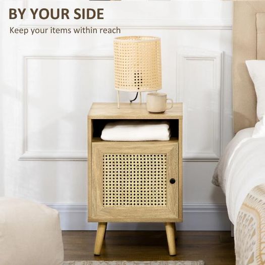 Set of 2 Rattan Bedside Tables