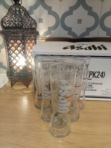 24 box Asahi pint glasses