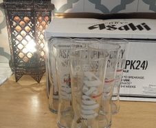24 box Asahi pint glasses