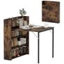 Foldable Dining Table with Shelf, Industrial Design, Space-Saving, For Small Spaces, 80x90x93cm, Rustic Brown Image 6