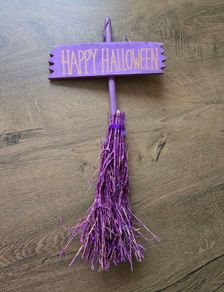 Halloween sign witch broom
