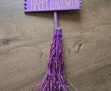 Halloween sign witch broom