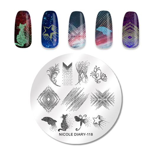 Nail stamping plate Nicole Diary 118