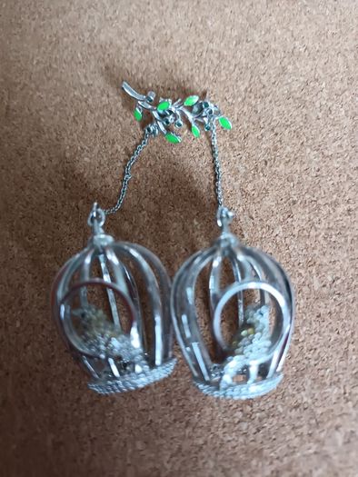 Birds in a cage earrings