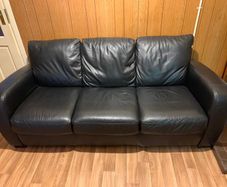 3 Seater Black Leather couch