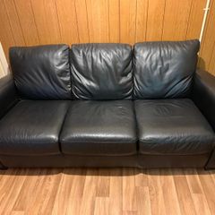 3 Seater Black Leather couch