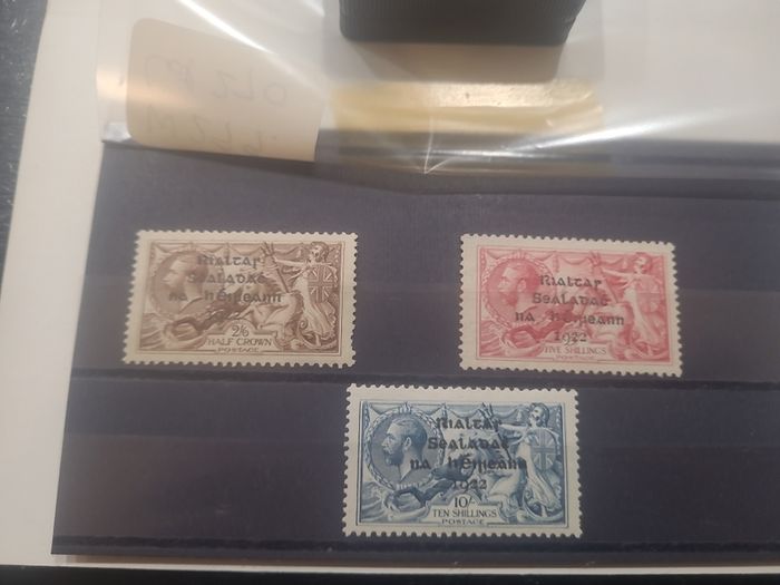 Irish overprint stamps  - 1922 Rialtas 4 line overprint set