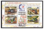 1995 Ireland Singapore '95 Stamp Exhibition on Railways (MS15) Commemorative Stamps Miniature Sheet Fine Used with Singapore Cancel