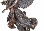 Veronese Guardian Angel with Child Sculpture  Art Nouveau Bronze Finish 27cm