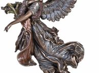 main image for ad Veronese Guardian Angel with Child Sculpture  Art Nouveau Bronze Finish 27cm