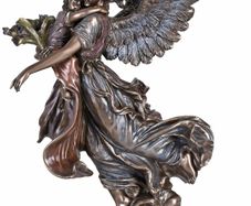 Veronese Guardian Angel with Child Sculpture  Art Nouveau Bronze Finish 27cm