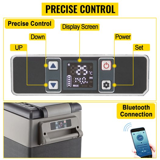35L 37QT Mini Car Refrigerator Fridge Freezer 12V/24V DC 110-240V AC Portable Cooler