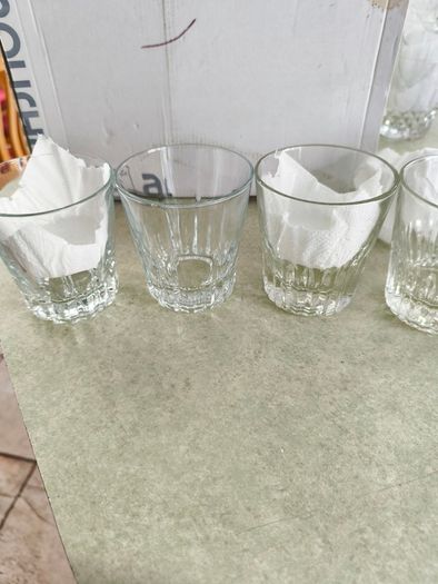 Multi-Purpose Crystal Beverage Tumbler Drinking Glass Set of 5 not stamped..