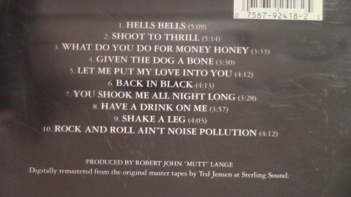 Ac\dc - Back In Black Cd