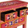 Sideboard with Drawers Solid Mango Wood Pink Hand Painted Image 6