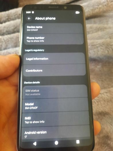 Samsung S9 Android 17
