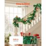 Christmas Garland, 2750mm Artificial Christmas Garland with Light String, Faux Greenery Decoration with Berry Clusters, Pine Needles, Pine Cones, Realistic Xmas Collection for Mantel Fireplace Image 4